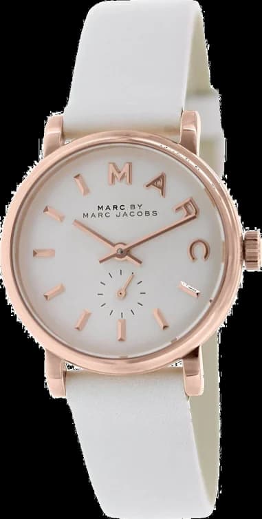 Marc Jacobs MBM1284 Rose Gold Case and White Leather Women's Watch