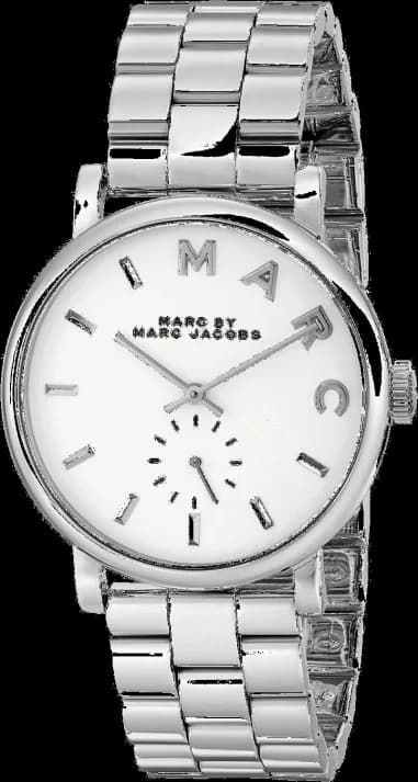 Marc Jacobs MBM3242 Polished Stainless Steel Women's Watch with White Dial