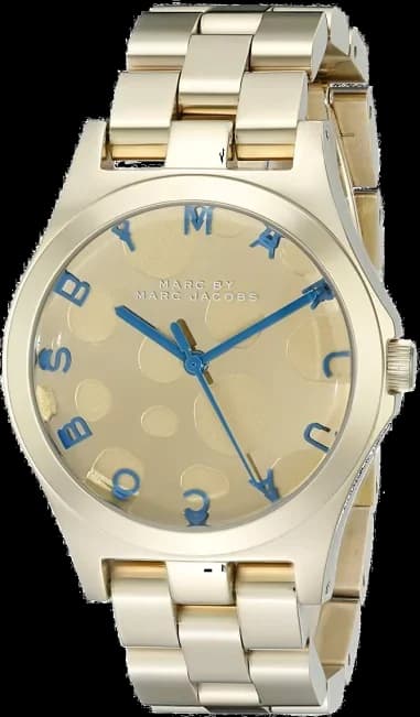 Marc Jacobs MBM3267 Gold Stainless Steel Watch with Teal Index