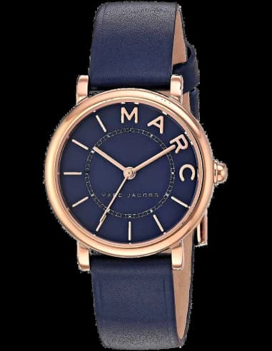 Marc Jacobs MJ1539 Roxy Rose Gold Stainless Steel and Blue Leather Strap Women's Watch