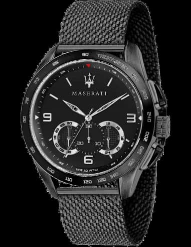 Montre Homme Maserati Traguardo R8873612031 en maille milanaise noire
