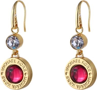 Boucles d'oreilles Michael Kors collection logo plaqué or jaune
