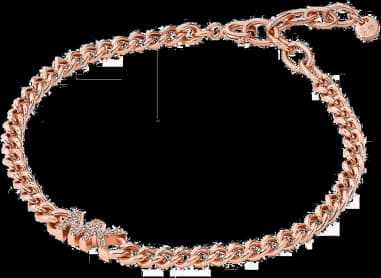 Bracelet Michael Kors chaîne avec logo en argent 925 plaqué or rose 14 carats