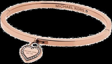 Bracelet Michael Kors MKJ5039791 or rose breloque coeur strassé
