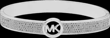 Bracelet rigide argenté Michael Kors Brillance orné de cristaux avec logo MK