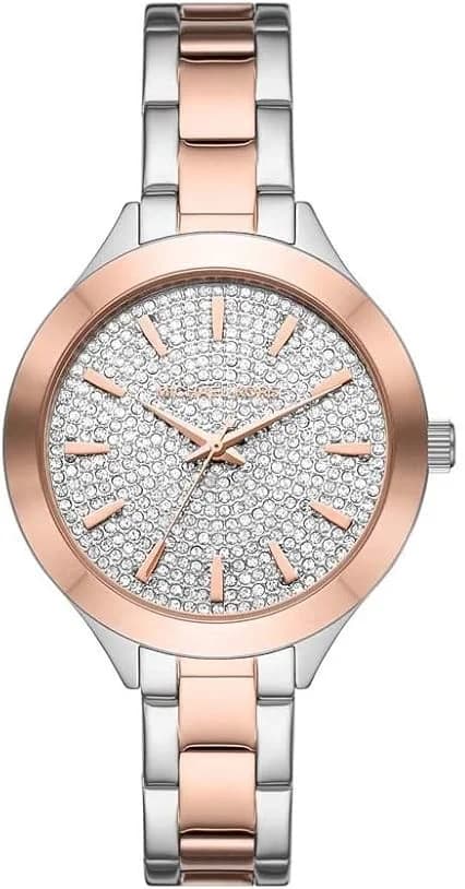 Michael Kors MK1045 Pavé Two-Tone Set Two-Tone Stainless Steel Link Women's Watch