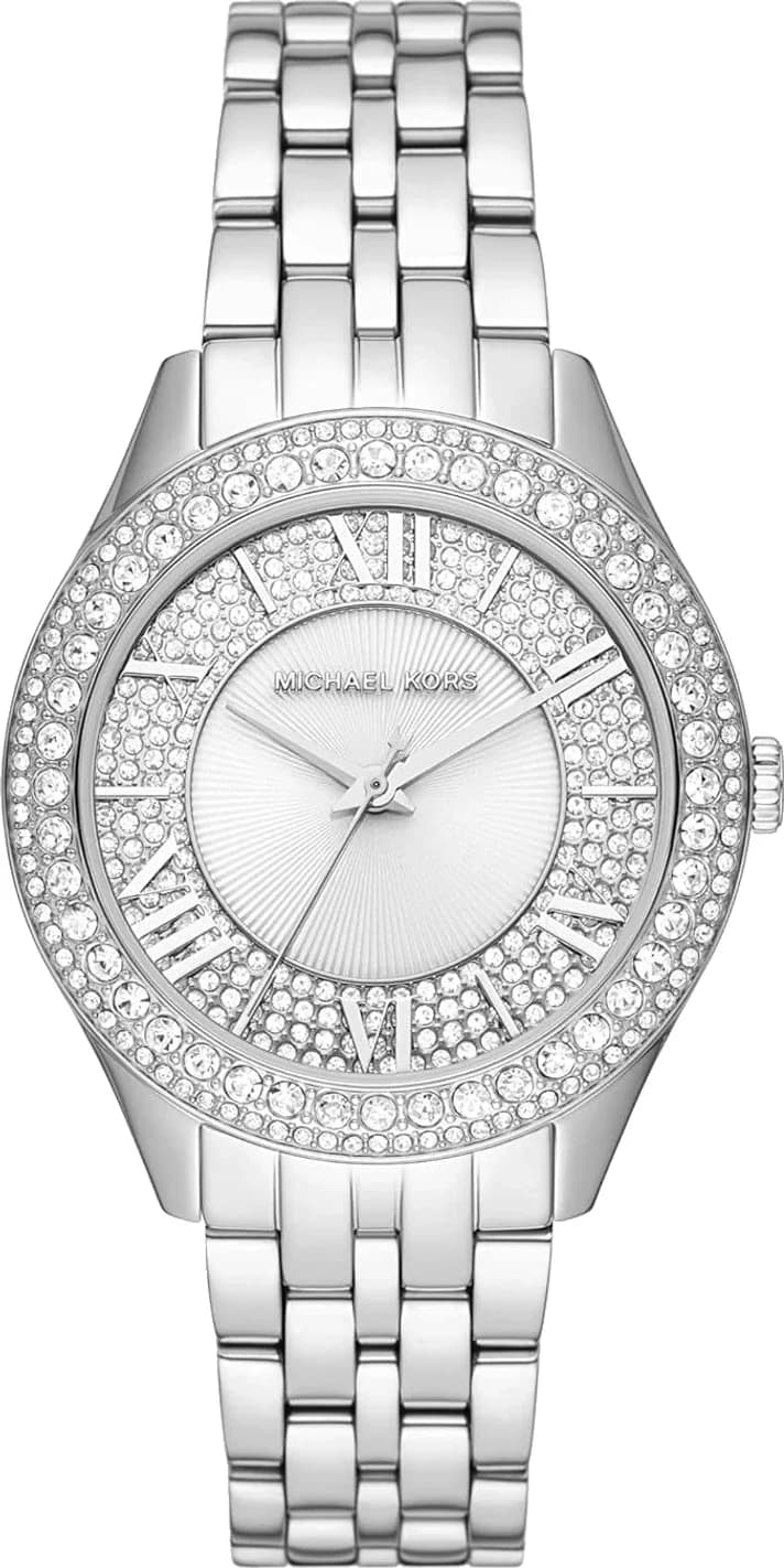 Michael Kors Harlowe MK4708 Silver Pavé Dial and Silver Stainless Steel Bracelet Women's Watch