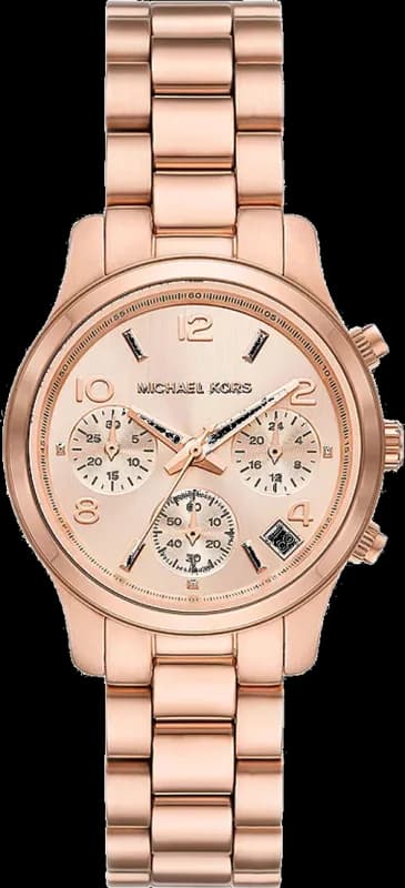 Montre chronographe Michael Kors Mini Runway MK7327 couleur or rose bracelet en acier inoxydable