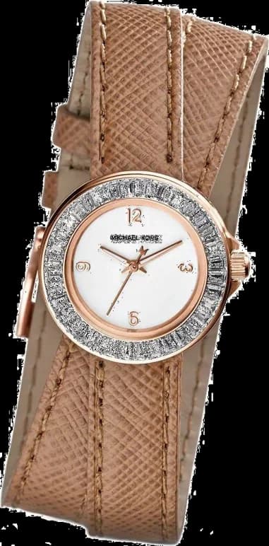 Montre Femme Michael Kors Emery MK2338 Double bracelet en cuir couleur sable