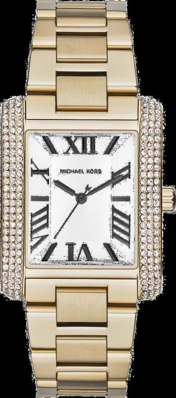 Montre Femme Michael Kors Emery MK3254 Boîtier rectangulaire doré et strassé