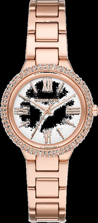Montre femme Michael Kors Taryn MK4460 Pave cadran blanc et bracelet en acier inoxydable doré rose