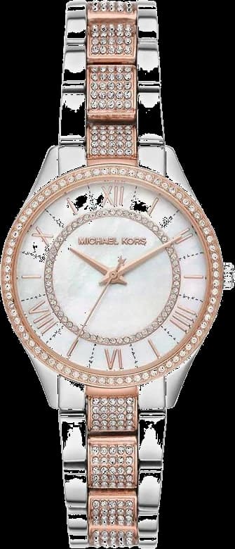Montre Michael Kors Lauryn MK4366 bicolore pavée de cristaux bracelet en acier inoxydable