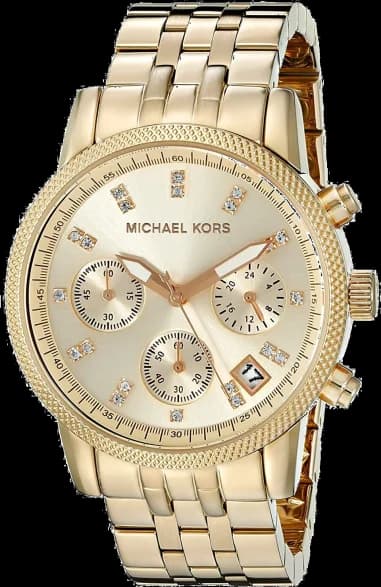 Montre Michael Kors MK5676 Ritz en Acier Doré avec Chronographe et Index Strass