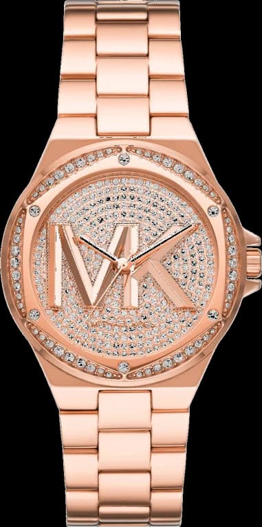 Montre Michael Kors MK7230 Lennox Acier Inoxydable Doré Rose Pavé Logo