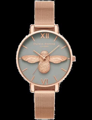 Montre Olivia Burton Abeille 3D OB16EX116 Maille milanaise or rose