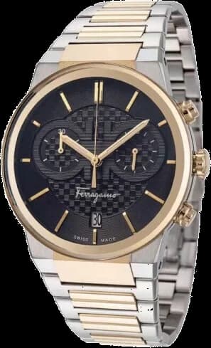 Montre homme Salvatore Ferragamo Chronographe SFME00921 quartz bracelet en acier bicolore