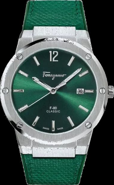 Salvatore Ferragamo SFDT00519 Stainless Steel and Green Silicone Men's Watch