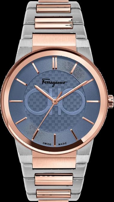 Salvatore Ferragamo SFHP00720 Two-Tone Stainless Steel Blue Dial Men's Watch