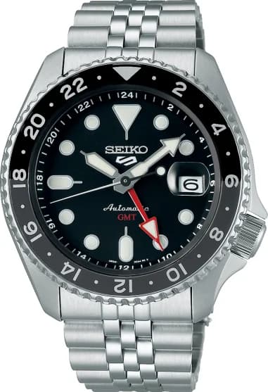Montre Seiko SSK001K1 Automatique GMT Acier Cadran Noir