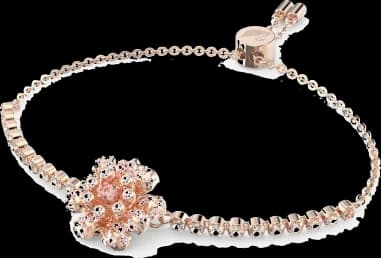 Swarovski 5621144 Floral Adjustable Bracelet with Pink Crystal Inlay