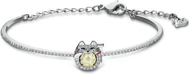 Swarovski Sparkling Dance Cat 5537487 Rhodium-Plated Bangle Bracelet