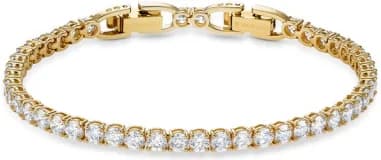 Swarovski 5511544 Tennis Deluxe Gold-Plated White Stone Bracelet