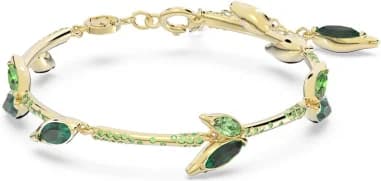 Swarovski Dellium 5645374 Bamboo Green Gold-Plated Bracelet