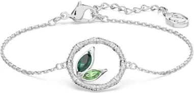 Swarovski Dellium Bamboo Circle Green Rhodium-Plated Bracelet