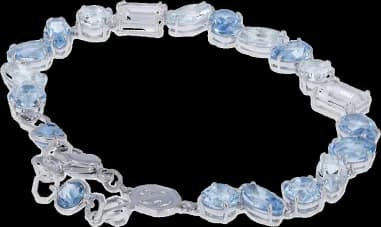 Swarovski Gema Blue and White Rhodium-Plated Metal Bracelet