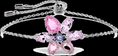 Swarovski Gema Mixed Cut Flower Rose Gold Rhodium-Plated Bracelet