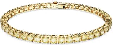 Swarovski Matrix Tennis 5648933 Bracelet Round Crystal Yellow Gold Plated