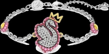 Swarovski Pop Swan Rose Gold-Plated Rhodium Bracelet