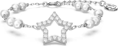 Swarovski Stella 5645385 White Crystal Pearl Rhodium-Plated Bracelet