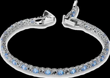 Swarovski Tennis 5536469 Deluxe White and Blue Rhodium-Plated Bracelet