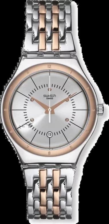 Swatch YWS404G Two-Tone Steel Silver and Rose Gold Men's Watch