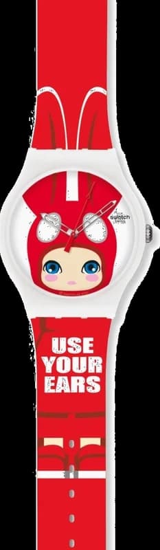 Montre Swatch SUOZ114 Rouge à motif Kawaii