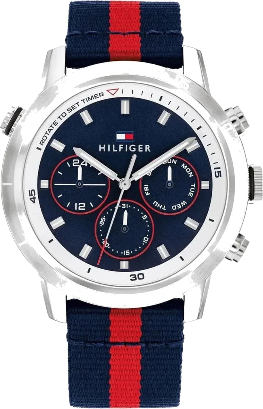 Tommy Hilfiger Troy 1792124 Blue Dial Fabric Strap Men's Watch