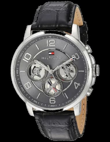 Montre Homme Tommy Hilfiger 1791289 Keagan Chronographe Cuir Noir