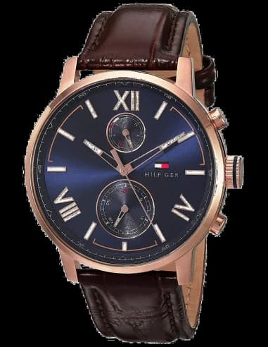Montre Homme Tommy Hilfiger 1791308 Alden Marron avec Bracelet Cuir