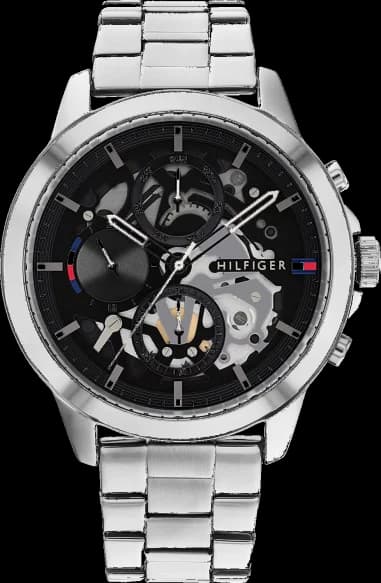 Montre Homme Tommy Hilfiger Henry 1710477 cadran noir squelette