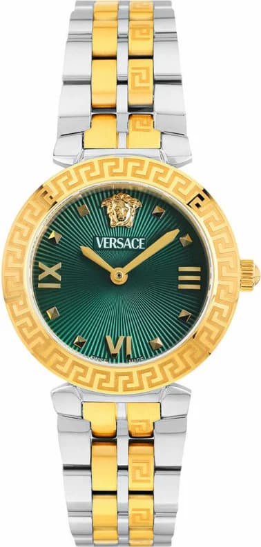 Montre Femme Versace Daphnis VEOCA0424 bracelet acier bicolore cadran vert
