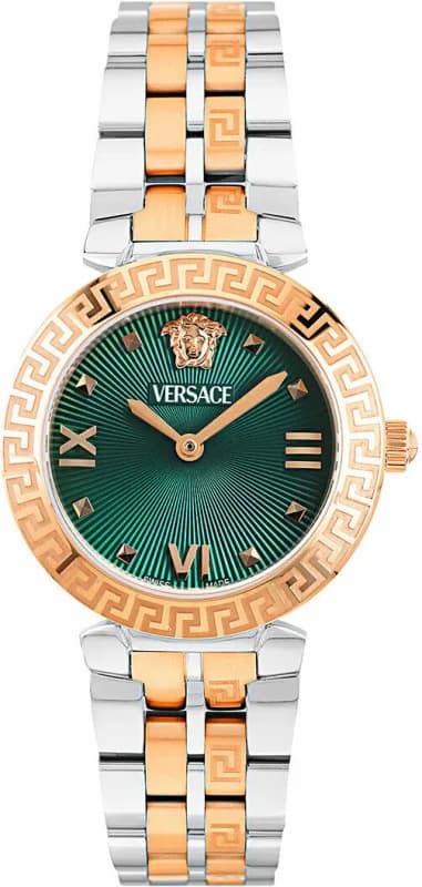 Versace VEOCA0224 Two-Tone Stainless Steel Watch with Sunburst Green Dial