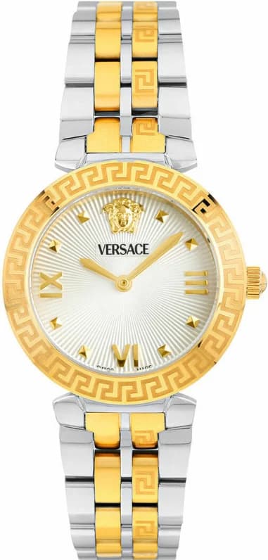 Versace VEOCA0324 Two-Tone Stainless Steel Watch with White Dial