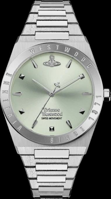 Vivienne Westwood VV244PGRSL Silver Stainless Steel Bracelet Green Dial Women's Watch