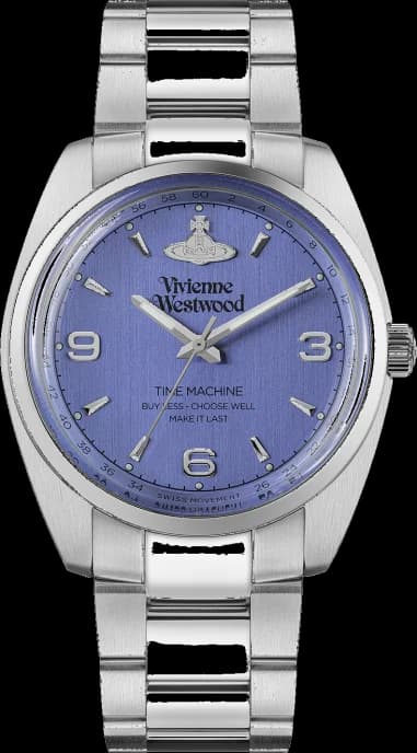 Vivienne Westwood VV274MBLSL Silver Stainless Steel Bracelet Purple Dial Women's Watch