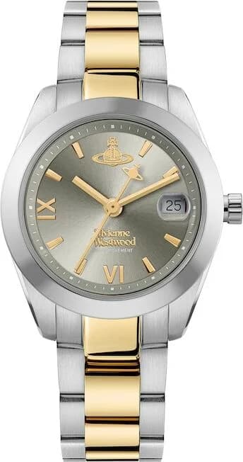 Vivienne Westwood VV292GYSG Fenchurch Two-Tone Stainless Steel Sunburst Grey Dial Women's Watch