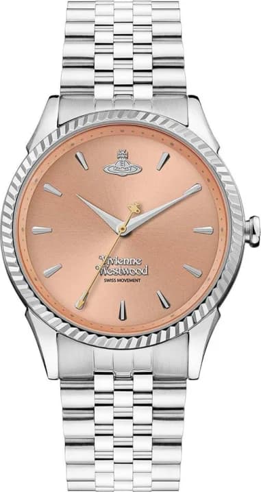Vivienne Westwood VV240PHSL Silver Stainless Steel Watch with Orange Dial