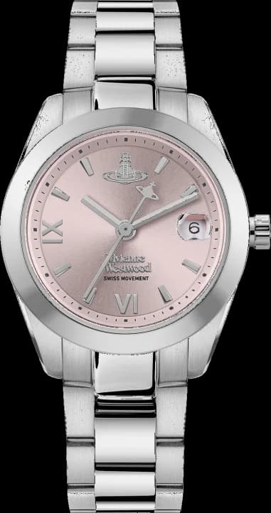 Vivienne Westwood VV292PKSL Silver Stainless Steel Watch with Powder Pink Dial